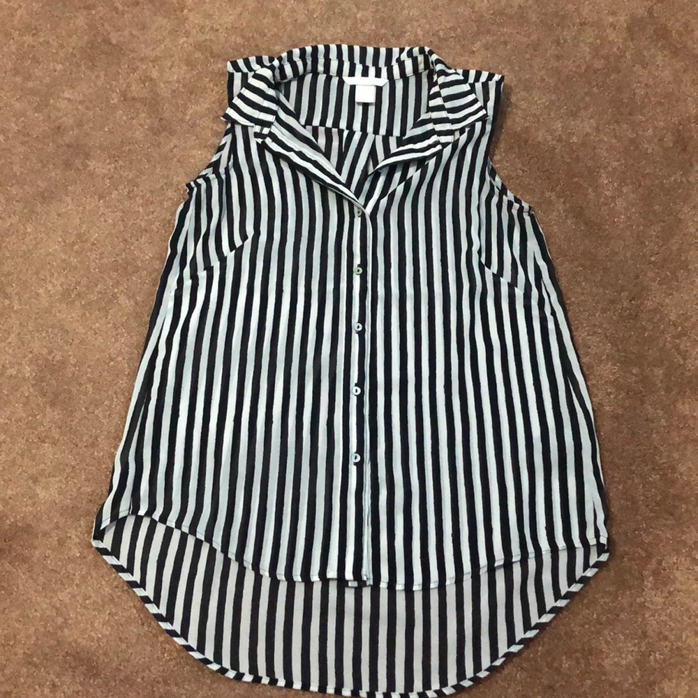 Sleeveless button down shirt. Never worn